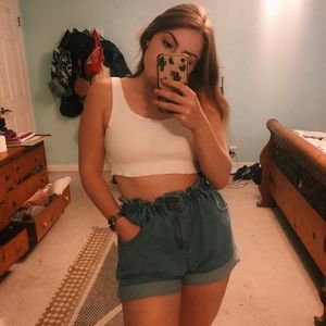 Princess Polly Denim Paperbag Shorts